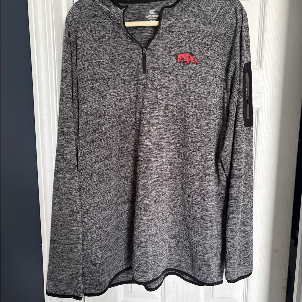 Gray Arkansas Razorback Quarter-Zip Pullover